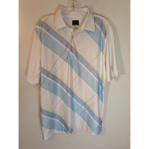 Greg Norman Men Size S Striped Polo Golf Shirt Short Sleeve